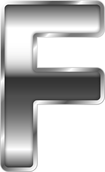 Silver Shiny Metal Alphabet Letter F png