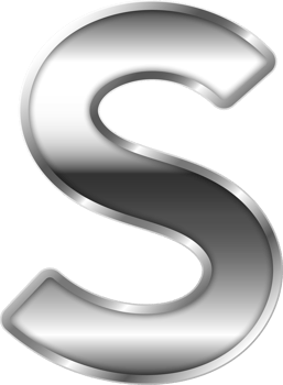 Silver Shiny Metal Alphabet Letter S png