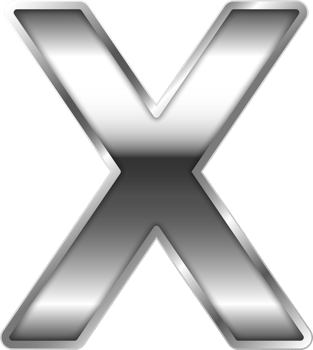 Silver Shiny Metal Alphabet Letter X png
