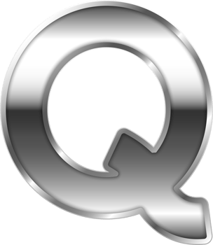 Silver Shiny Metal Alphabet Letter Q png