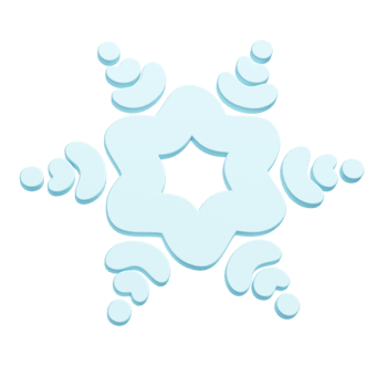 3d illustration of Christmas blue winter icon snowflake on white background. glossy surface. Happy New Year Decoration Holiday element for web design, greeting card png