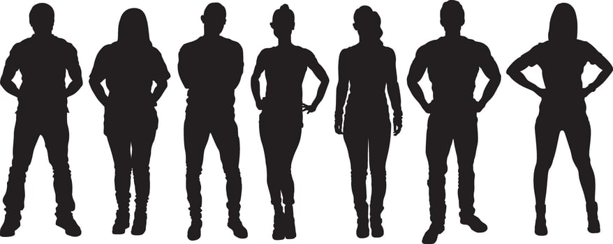 People Silhouettes vector set 8