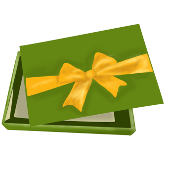 green gift box with yellow ribbon png