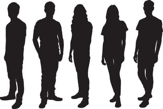 People Silhouette vector set 17