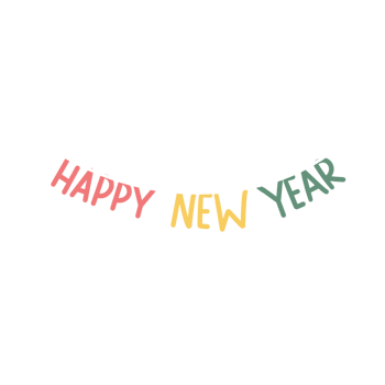 Happy new year typography png