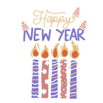 Happy new year candle element png