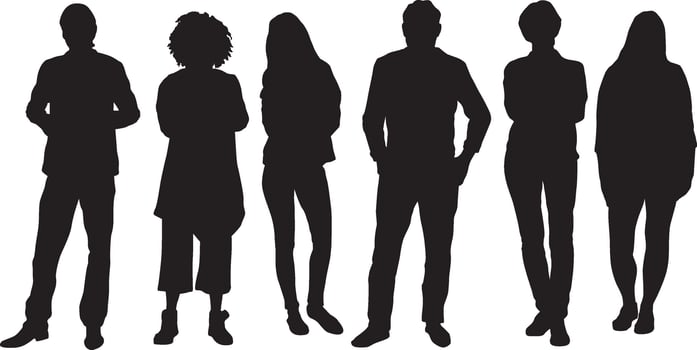People Silhouette vector set 31