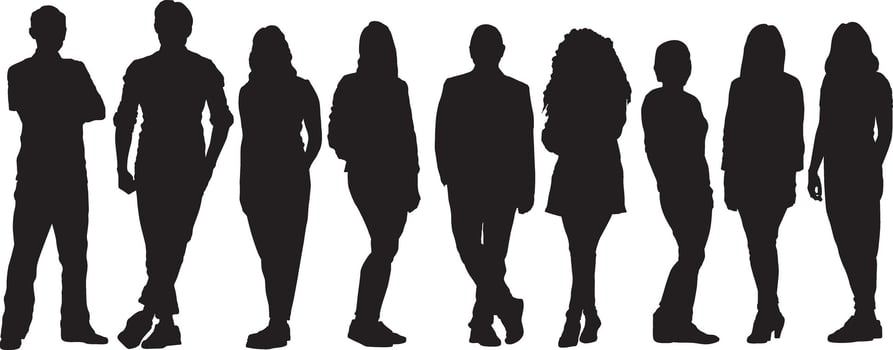 People Silhouette vector set 33