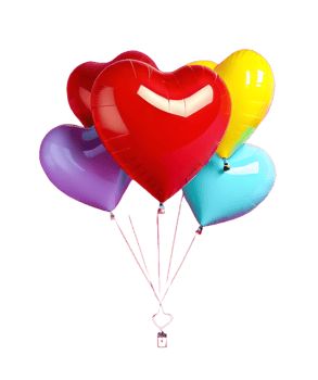 AI generated Love heart ballon on transparent background png