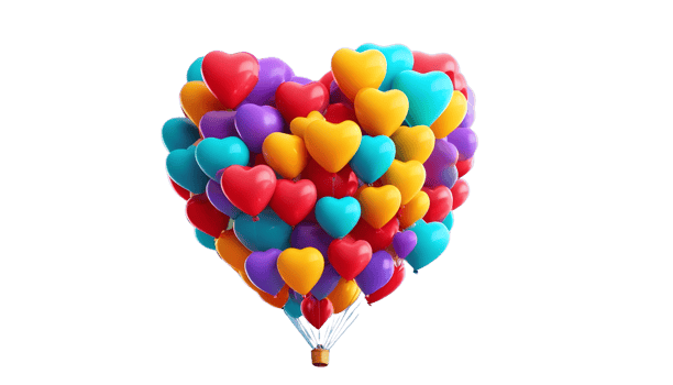 AI generated Love heart ballon png