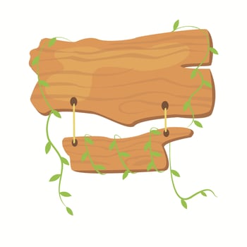 wood plate and plants vector