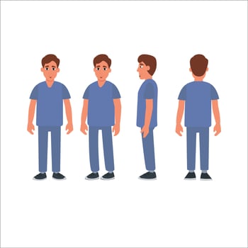 man in four angles vector