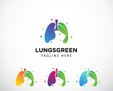 lung green logo creative template icon symbol nature health lung vector