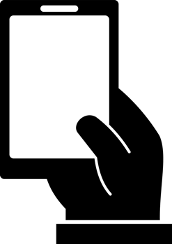 smartphone in hand icons in flat style png