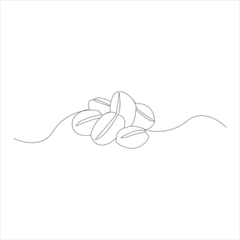Coffee beans Continuous line art vector illustration. Roasted coffee beans