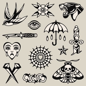 Old school tattoo flash vector