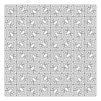 Abstract Black and White Geometric Design with Flowing Hand-Drawn Lines vector