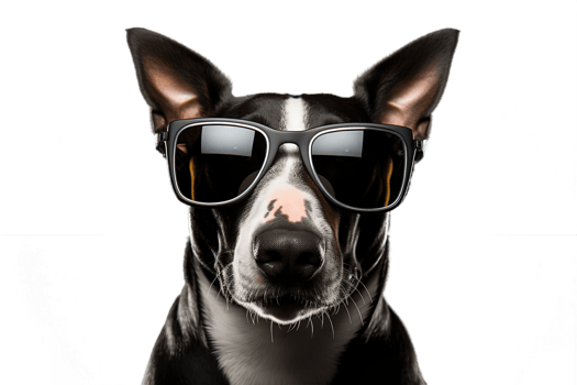 AI generated Bull Terrier Dog with Sunglasses Isolated on Transparent Background. AI png