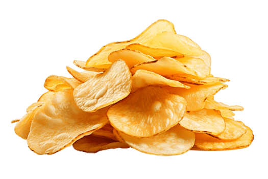AI generated Potato Chips Isolated on a Transparent Background. AI png