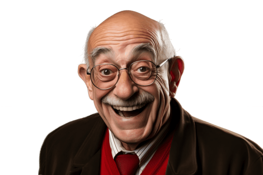 AI generated Happy Grandfather Face Shot Isolated on Transparent Background. AI png