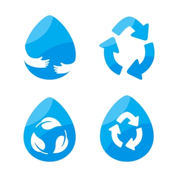 Drops of water that reuse water Reducing water use on World Water Day vector