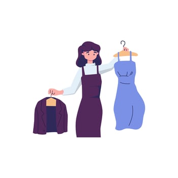 People shoppers choosing goods in retail stores 1 vector
