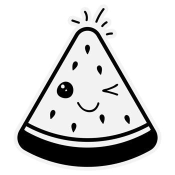 hand drawn watermelon single sticker with cute expressions png