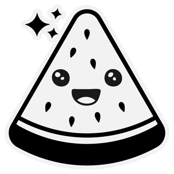 hand drawn watermelon single sticker with cute expressions png