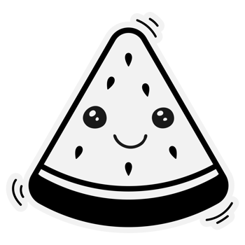 hand drawn watermelon single sticker with cute expressions png