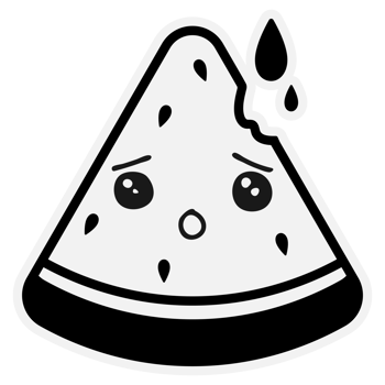 hand drawn watermelon single sticker with cute expressions png