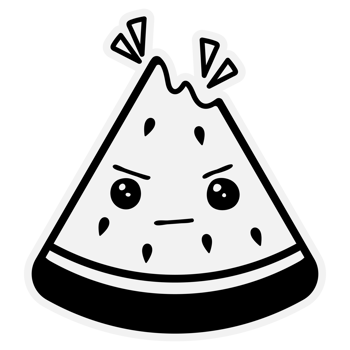 hand drawn watermelon single sticker with cute expressions png