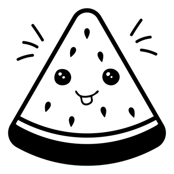 hand drawn watermelon single sticker with cute expressions png