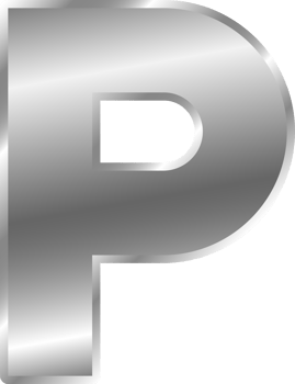 Silver Alphabet Letter P png