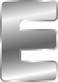 Silver Alphabet Letter E png