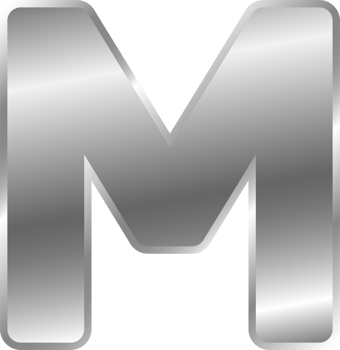 Silver Alphabet Letter M png