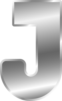 Silver Alphabet Letter J png