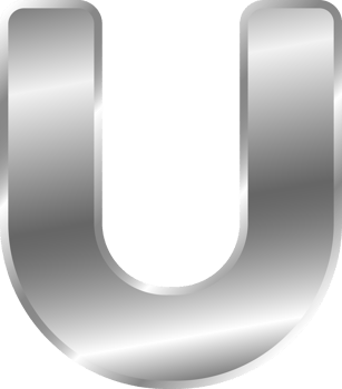 Silver Alphabet Letter U png