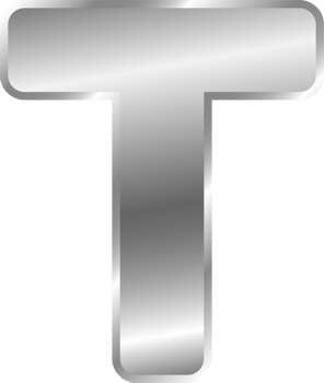 Silver Alphabet Letter T png