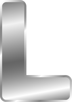 Silver Alphabet Letter L png