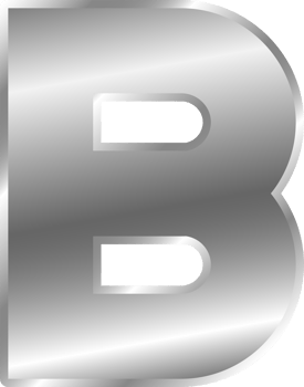 Silver Alphabet Letter B png