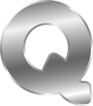 Silver Alphabet Letter Q png