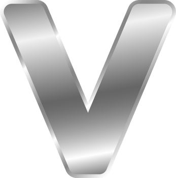 Silver Alphabet Letter V png