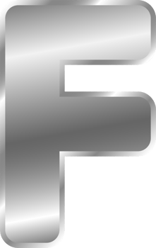 Silver Alphabet Letter F png