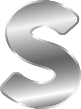 Silver Alphabet Letter S png