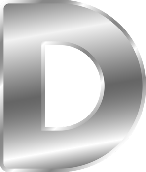 Silver Alphabet Letter D png