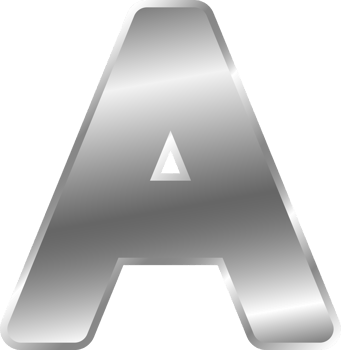 Silver Alphabet Letter A png