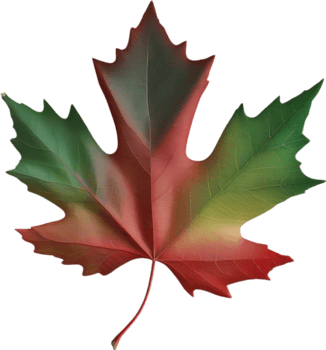 AI generated an image of a colorful maple leaf. Ai-Generated. png