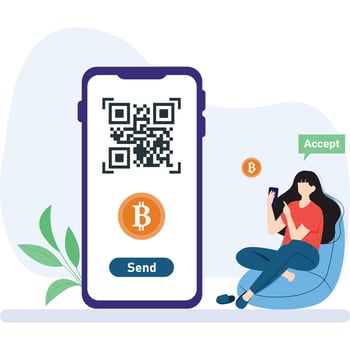 Bitcoin lightning network for payments Illustration vector