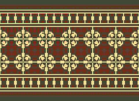 Geometric ethnic pattern. Pixel pattern. Design for clothing, fabric, background, wallpaper, wrapping, batik. Knitwear, Embroidery style. Aztec geometric art ornament print. Vector illustration.