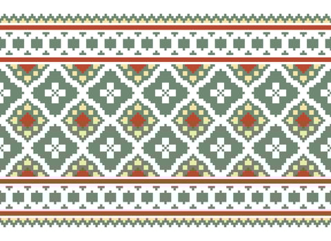 Geometric ethnic pattern. Pixel pattern. Design for clothing, fabric, background, wallpaper, wrapping, batik. Knitwear, Embroidery style. Aztec geometric art ornament print. Vector illustration.